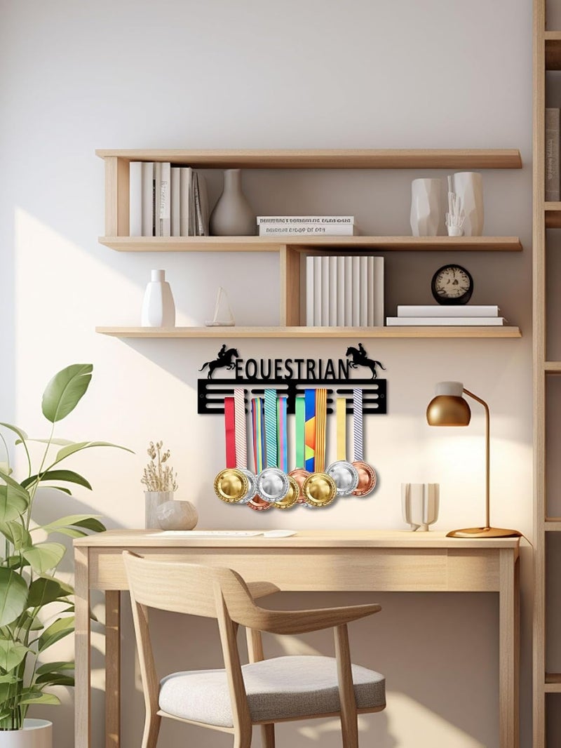 Resama Medal Hanger Holder Display Wall Rack Frame Shelf-Medal Hanger Awards Ribbon Soccer,Gymnastics,Holder Display Rack for 60 Medals - Image 1
